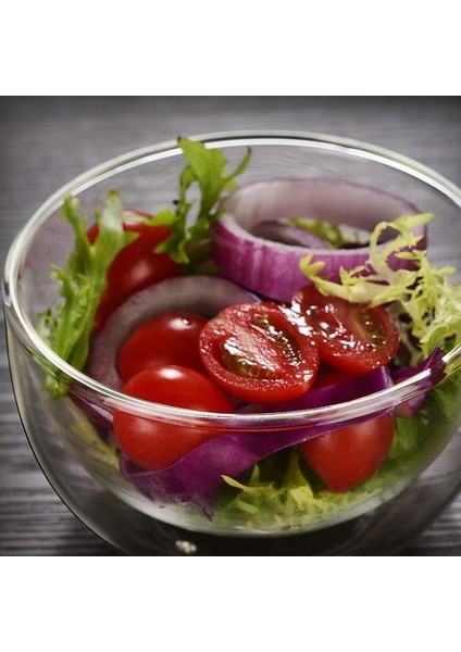 Çift Duvar Cam Salata Kase Meyve Pirinç Kahveleri Gıda Depolama Konteyner Öğle Yemeği Bento Kutusu Yüksek Borosilikat Bowl Sofra # | Kaseler (Yurt Dışından)
