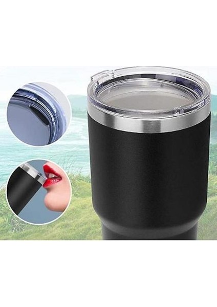 30OZ Plastik Püskürtme Araba Kupa Araba Kupa Bira Kupa (Siyah) (Yurt Dışından)