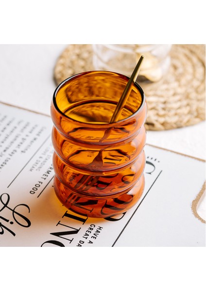 Yaratıcı Dalga Şekli Isıya Dayanıklı Cam Bardak Su Şişesi Bira Drinkware Çay Kupa Kahve Suyu Süt Çay Ev Kafe Drinkware Hediye | Bira Steins (Kahverengi) (Yurt Dışından)
