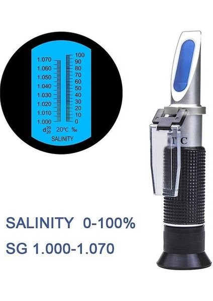 Deniz Suyu Refraktometre RHS-100ATC 0-10% Tuzluluk 1.000-1.070 Akvaryum Için Tuz Spesifik Yerçekimi Deniz Suyu Salinometre (Plastik Kasa Ile) (Yurt Dışından)