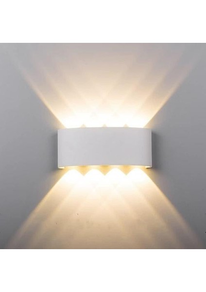 Lambalar 8 W Modern LED Duvar Işık Sconce IP68 Su Geçirmez Açık Duvar Lambası Yukarı Aşağı Duvar Aydınlatma Sıcak Beyaz (Yurt Dışından)