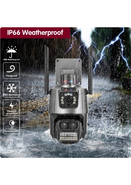 9mp Wıfı Gözetleme Kamerası Dış Mekan 8x Zoom 3 Lensli Çift Ekranlı Güvenlik Kamerası Otomatik Izleme indirimleri