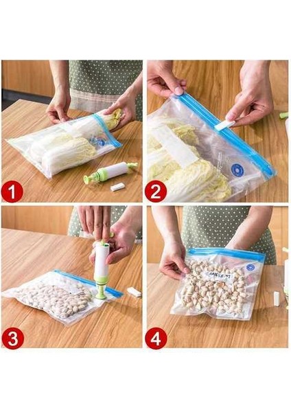 Vakum Gıda Torbası Mühürleyen Gıda Saklama Çantası Hava Pompası Buzdolabı Için Uygun Plastik Kilitli Seal Çanta Kullanımlık Koruma | Saran Wrap & Amp;plastik Torbalar (Yeşil) (Yurt Dışından) modelleri