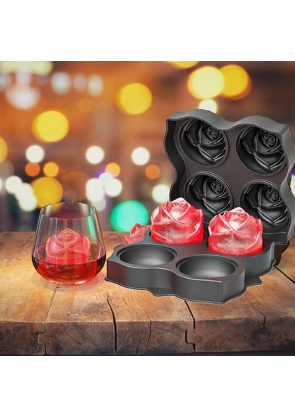 3D Gül Şekli Buz Küpü Tepsi Kullanımlık Silikon Buz Küp Kalıp Makinesi Formu Viski Kokteyl Mutfak Parti Bar Aracı Için Buz Kalıp Için | Dondurma Makineleri (Yurt Dışından)