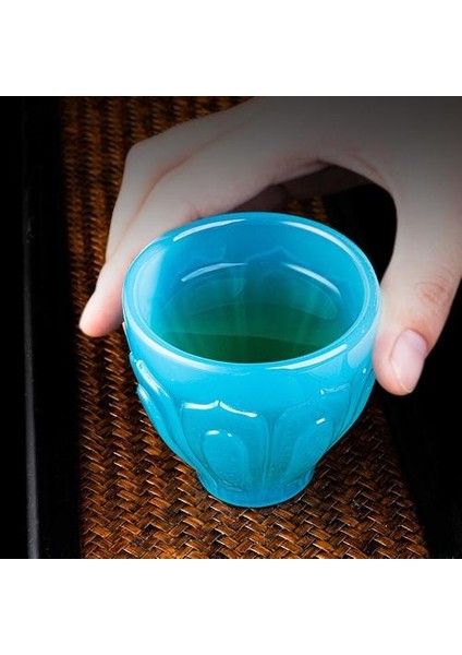 Rongshandang Dört Mevsim Yeşim Porselen Çay Bardağı Zen Lotus Master Kupası Kroki Çay Bardağı Kadın Fan Tek Fincan Kung Fu Çay Bardağı (Yurt Dışından)