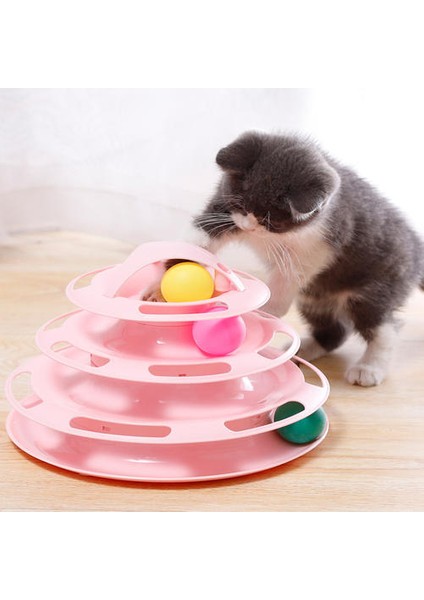 Pet Katı 3 Seviye Kule Turntable Oyuncaklar Kitty's Avcılık Kovalma Egzersiz Interaktif Top Oyuncaklar Istihbarat Eğitim Pistleri Disk | Kedi Oyuncakları (Yurt Dışından) fırsatları