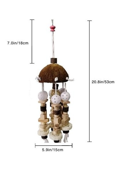 Büyük Kuş Papağan Oyuncak Kafes Doğal Ahşap Bloklar Kuş Çiğneme Oyuncak Papağan Kafes Bite Oyuncak Macaws Cockatoos Papağan Kuş Accessoires | Kuş Oyuncakları (Yurt Dışından)