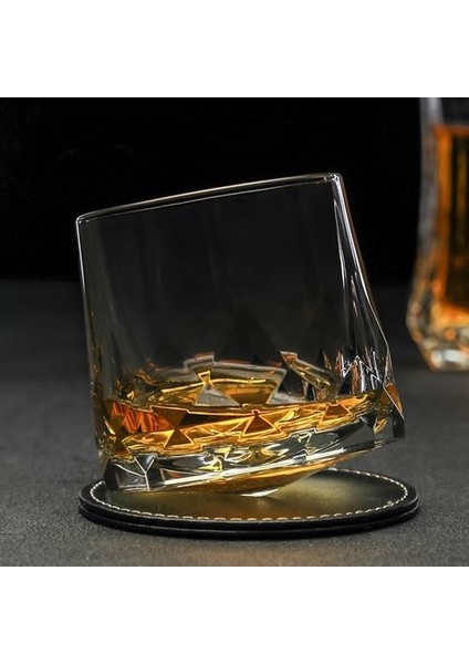 1 Adet Eski Moda Viski Kaya Cam Elmas Kalın Ağır Komik Döndür Viski Tumbler Xo Bira Gözlük Şarap Bardak | Eski Moda Cam (Yurt Dışından)