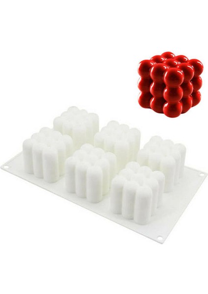 Kaviteler 3D Küp Mum Sıva Kalıpları Silikon Kare Kabarcık Kek Tatlı Kalıp (Yurt Dışından)