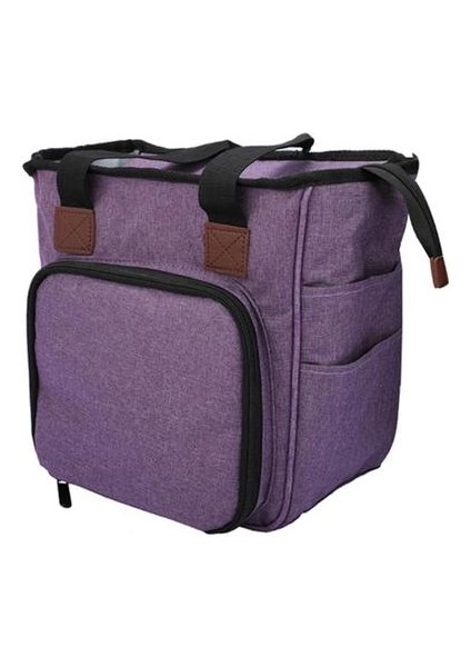 Örgü Çanta Taşınabilir Oxford Büyük Kapasiteli Çok Fonksiyonlu Iplik Tote Yün Tığ Depolama Çantası Dıy Ev Organizatör | Dıy Giyim ve Amp;iğne Depolama (Mor) (Yurt Dışından)