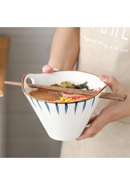 Seramik Handpainted Japon Tarzı Şehriye Kase, Pirinç Salatası Çorba Kabı, Ev Japon Tarzı Ramen Kase | Kaseler (Yurt Dışından)