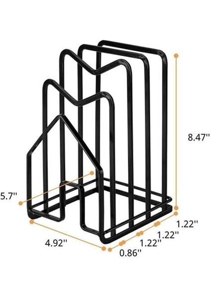Kesme Tahtası Raf Doğrama Kurulu Organizatör Standı Tutucu Mutfak Tezgah Tencere Pan Kapakları Raf Organizatör Düz Çelik | (Siyah) (Yurt Dışından) fiyatları