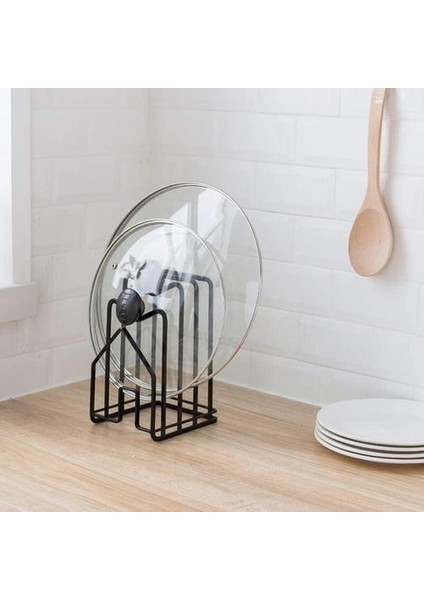 Kesme Tahtası Raf Doğrama Kurulu Organizatör Standı Tutucu Mutfak Tezgah Tencere Pan Kapakları Raf Organizatör Düz Çelik | (Siyah) (Yurt Dışından) fırsatları