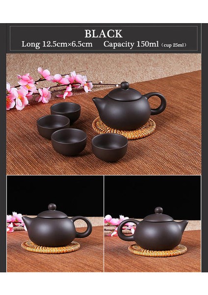 150 ml Zisha Kung Fu Çay Seti Yixing Çaydanlık El Yapımı Çay Potu Kupası Setceramik Çin Çay Töreni 4 Bardak Set 25ML | Teaware Setleri (Yurt Dışından)