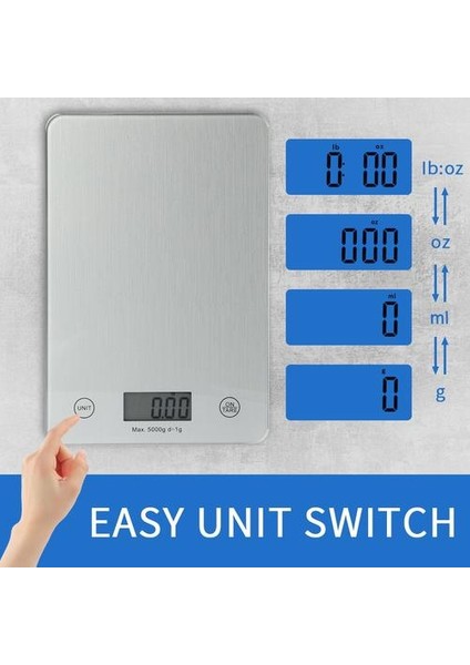 11LB / 5 kg Ev Mutfak Ölçeği Elektronik Gıda Ölçeği Pişirme Ölçeği Ölçme Aracı Temperli Cam Tel Çizim Süreci | Mutfak Terazi (Yurt Dışından) modelleri