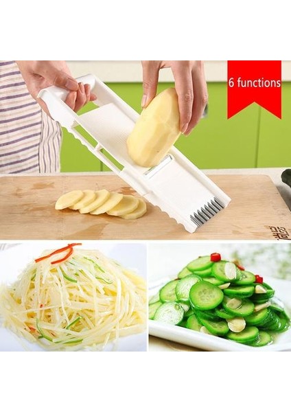 10 Takım Çok Fonksiyonlu 6 Parça Sebze Meyve Kesici Çatal Peeling Planing Salatalık Dilimleri Patates Rendelenmiş Sarımsak Mutfak Araçları (Yurt Dışından) fiyatları