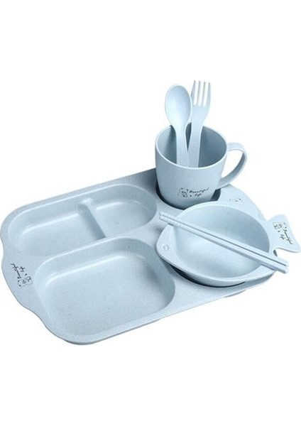 6 Adet / Takım Çocuk Bebek Sofra Seti Karikatür Tabaklar Çocuk Yemekleri Çocuk Yemek Anti Sıcak Eğitim Gıda Kase Kaşık Çatal | Bulaşıklar (Yurt Dışından)