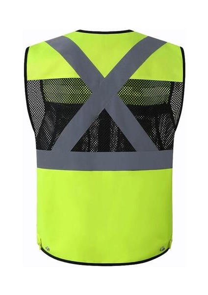 L Yüksek Görünürlük Yardımcı Programı Güvenlik Yelek Nefes Çalışma Jilet Hi Vis Sarı Yansıtıcı Yelek Iş Giyim Yaz Yelek Ceket | Güvenlik Giyim (Yurt Dışından)