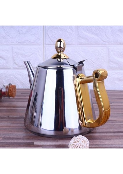 Paslanmaz Çelik Çaydanlık Su Isıtıcısı Indüksiyon Ocak Özel Gongfu Demlik Ev Filtresi ile Düz 1200ML | Çaydanlıklar (Yurt Dışından)