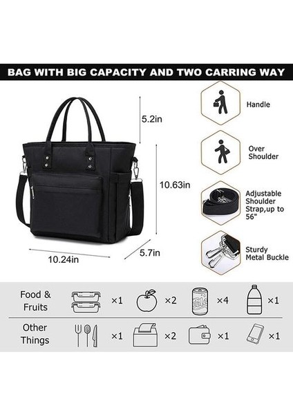 Büyük Öğle Yemeği Çantası Kadınlar Için Kullanımlık Termal Gıda Depolama Tote Çanta Öğle Yemeği Kutuları Erkekler Yetişkin Piknik Çalışma Yok (Yurt Dışından) modelleri