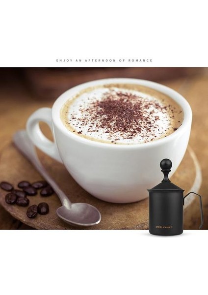 Manuel Süt Frother Süt Kremi El Pompası Frother Cappuccino Latte Kahve Köpük Sürahi (400ML) | Sütlüler (Yurt Dışından)