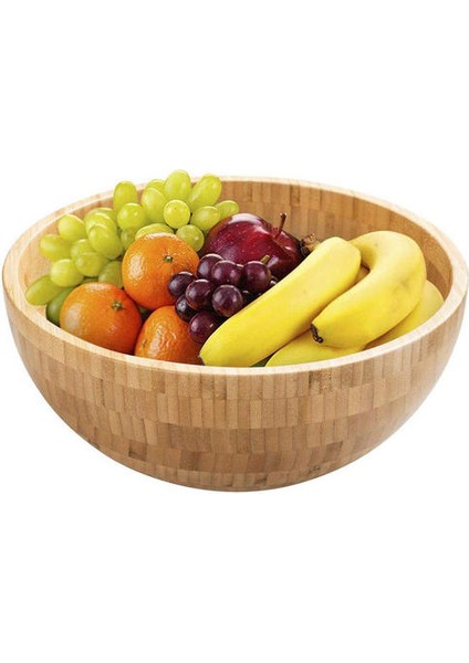 Bambu Salatası Kase Yuvarlak Servis Kase Doğal Ahşap Dağlık Meyve Aperatifler Için Mezeler Ahşap Meyve Kase El Sanatları | Kaseler (Yurt Dışından)