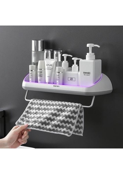 Punch Ücretsiz Banyo Depolama Raf Şampuan Kozmetik Duş Raf Duvara Monte Mutfak Havlu Tutucu Raf Banyo Aksesuarları | Depolama Rafları Ve;raflar (Yurt Dışından) modelleri