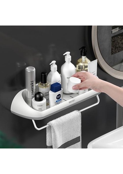 Punch Ücretsiz Banyo Depolama Raf Şampuan Kozmetik Duş Raf Duvara Monte Mutfak Havlu Tutucu Raf Banyo Aksesuarları | Depolama Rafları Ve;raflar (Yurt Dışından) fırsatları