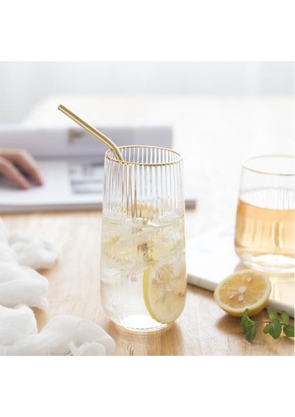 1 Adet 500 ml Japon Altın Silm Dikey Tahıl Cam Bardak Isıya Dayanıklı Ev Cofffe Süt Suyu Bar Drinkware Için Basit Bardaklar | Eski Moda Cam (Yurt Dışından)
