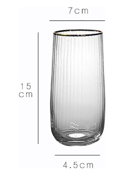 1 Adet 500 ml Japon Altın Silm Dikey Tahıl Cam Bardak Isıya Dayanıklı Ev Cofffe Süt Suyu Bar Drinkware Için Basit Bardaklar | Eski Moda Cam (Yurt Dışından)