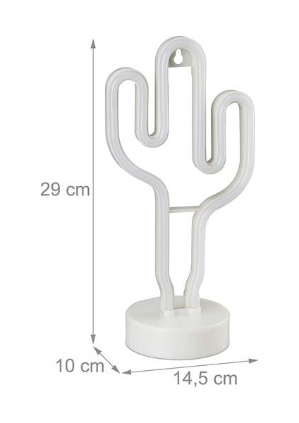 Relaxays LED Kaktüs Neon Tablo Için Masa ve Amp;duvar, Pille Çalışan, Parti Dekor ve Gece Lambası, Yeşil, Pp (Yurt Dışından)