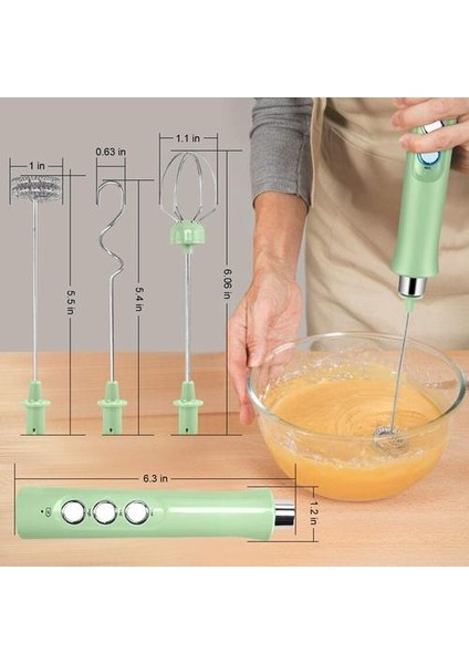 Elektrikli Süt Frother, El Şarj Edilebilir 3 Hız Ayarlanabilir Mini Kahve Frother Döşemesi Latte, Cappuccino, Kahve Için | Sütlüler (Yurt Dışından)
