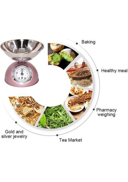 5 kg Mekanik Tip Paslanmaz Çelik Doğru Mutfak Ölçeği Kolay Oku Ölçüm Aracı Pişirme Ev Yemek Kase Pişirme ile Ağırlık | Mutfak Terazi (Yurt Dışından)