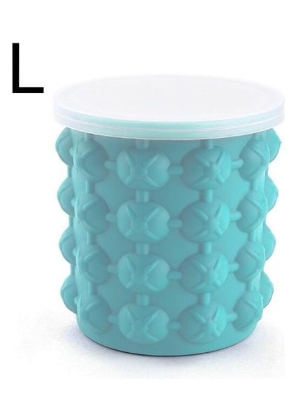 1000ML Silikon Buz Küpü Maker ile Kapak Buz Kova Buz Kalıp Uzay Tasarrufu Şampanya Şarap Bira Kova Mutfak Parti Barware | Dondurma Makineleri (Yeşil) (Yurt Dışından)