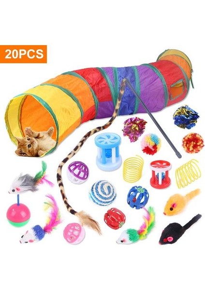 20 Adet Kedi Oyuncak Seti Roller Mouse Kitten Eğlenceli Zihinsel Fiziksel Egzersiz Yapboz Oyuncak JS22 | Oyuncaklar (Yurt Dışından)