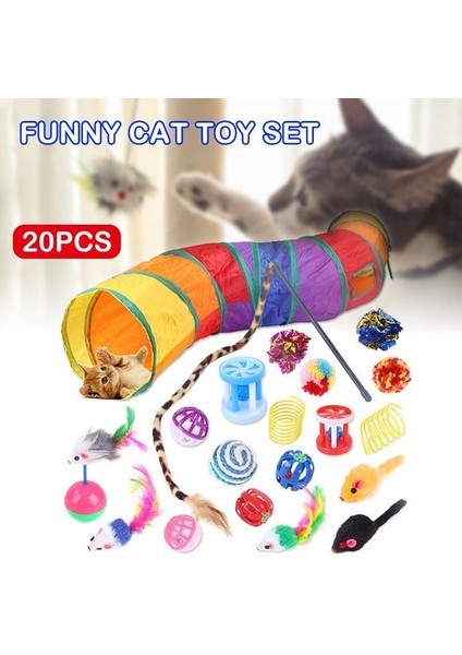 20 Adet Kedi Oyuncak Seti Roller Mouse Kitten Eğlenceli Zihinsel Fiziksel Egzersiz Yapboz Oyuncak JS22 | Oyuncaklar (Yurt Dışından)