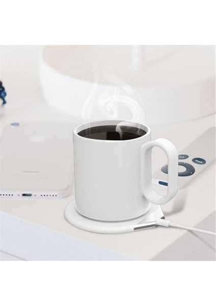 USB Kupa Isıtıcı 2 1 Evrensel Kablosuz Şarj, Kahve Fincanı Mat Isıtıcı Isıtma Sıcaklık Coaster Ofis Home | Mats & Amp;pedler (Yurt Dışından)