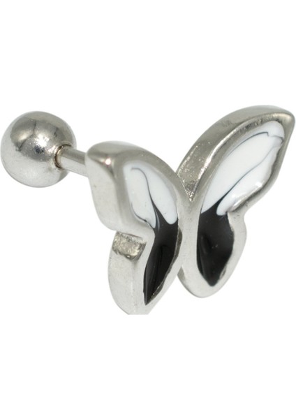 Kelebek Tragus Gümüş Küpe NUR-KP02015