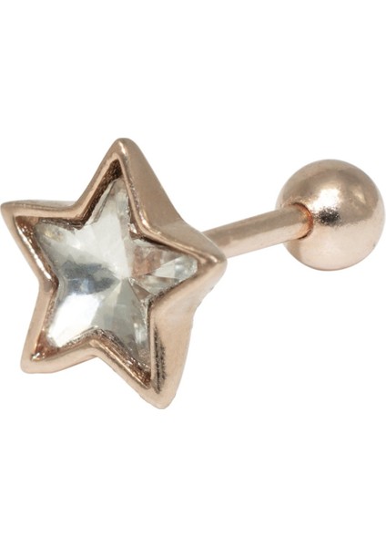 Rose Yıldız Tragus Gümüş Küpe NUR-KP02011
