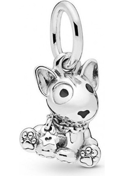 Tasmalı Köpek Gümüş Charm NUR-BL00143