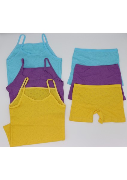 Kız 3'lü Jakarlı Ip Askılı Atlet Külot Takım fiyatları