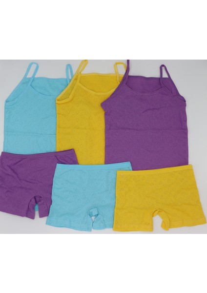 Kız 3'lü Jakarlı Ip Askılı Atlet Külot Takım modelleri