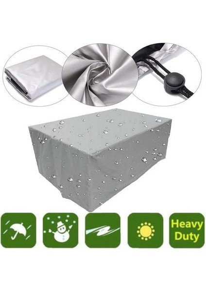 Su Geçirmez Kapak Veranda Bahçe Mobilyaları Kapakları Açık Kanepe Sandalye Masa Kapak Toz Geçirmez Kapak Için 210D | Tüm Amaçlı Kapaklar (242X162X100 Cm) (Yurt Dışından)