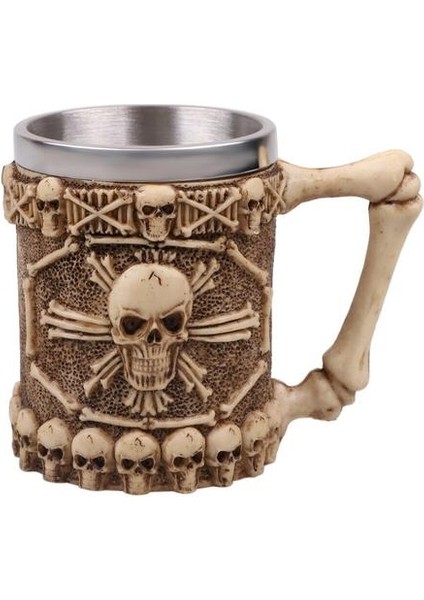 Kafatası Tankard Kahve Kupa Kupası Kemik Kolu ile 3D Tasarım Ürpertici Bira Stein Içecek Bardaklar Yaratıcı Cadılar Bayramı Dekor | Kupalar (Yurt Dışından)