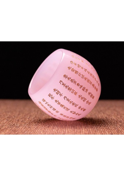 Pembe Yeşim Porselen Jianzhan Çay Bardağı Yeşim Cam Prajna Paramita Kalp Sutra Teacup | Gravür (Yurt Dışından)