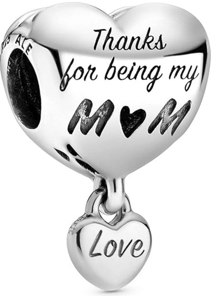 Thanks Mom Kalp Gümüş Charm NUR-BL00338