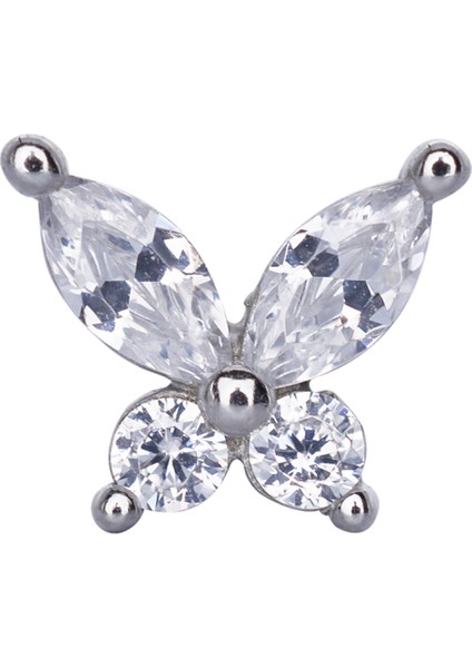 Kelebek Tragus Gümüş Küpe NUR-KP001012