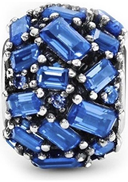 Pave Baget Taşlı Gümüş Charm NUR-BL12403 fiyatları