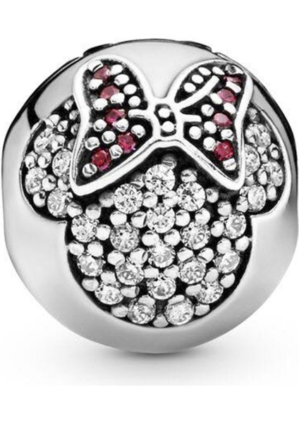 Mickey Mouse Yuvarlak Gümüş Charm NUR-BL10036