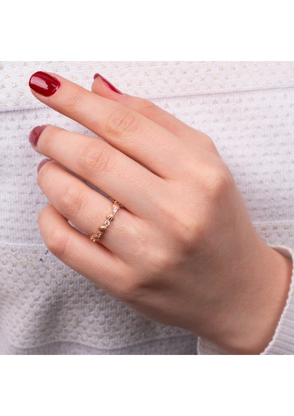 Rose Renk İstiridye Gümüş Yüzük NUR-YZ00131 fiyatları